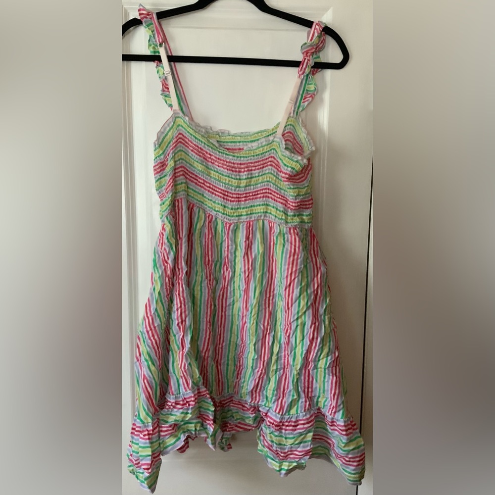 Silk multicolor striped babydoll - Picture 2 of 2